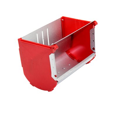 Plastic and steel poultry feeder with hook