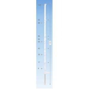 Plastic Post, 8 Insulators, 1,32 m, White